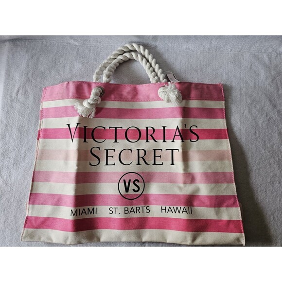 Victoria's Secret Beach Bag X-Large Weekender Tote Bag Purse NEW - Picture 1 of 6